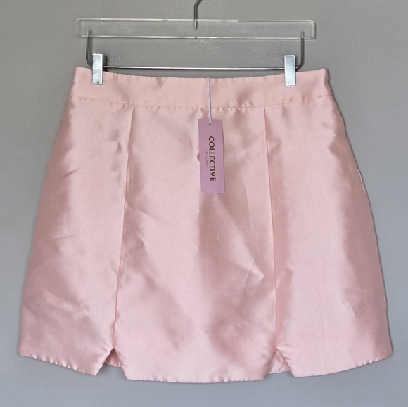 NWT Collective The Label Petal Pink Satin Mini Skirt US 10 - Picture 1 of 13